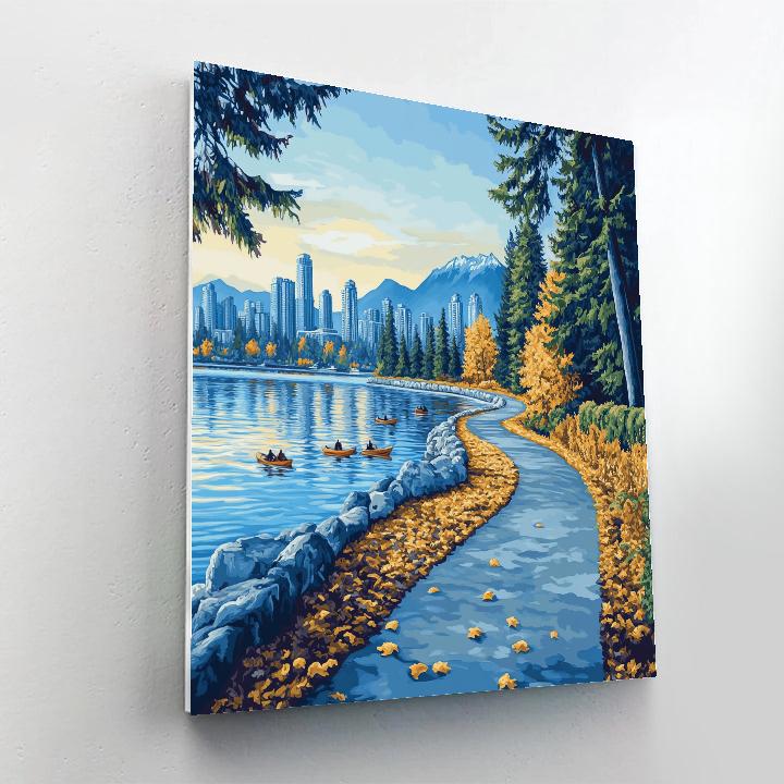 Stanley Park Seawall Vancouver Canada paint by numbers