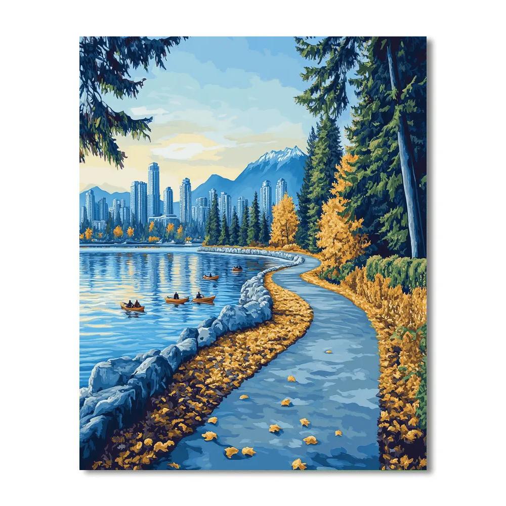 Stanley Park Seawall Vancouver Canada paint by numbers