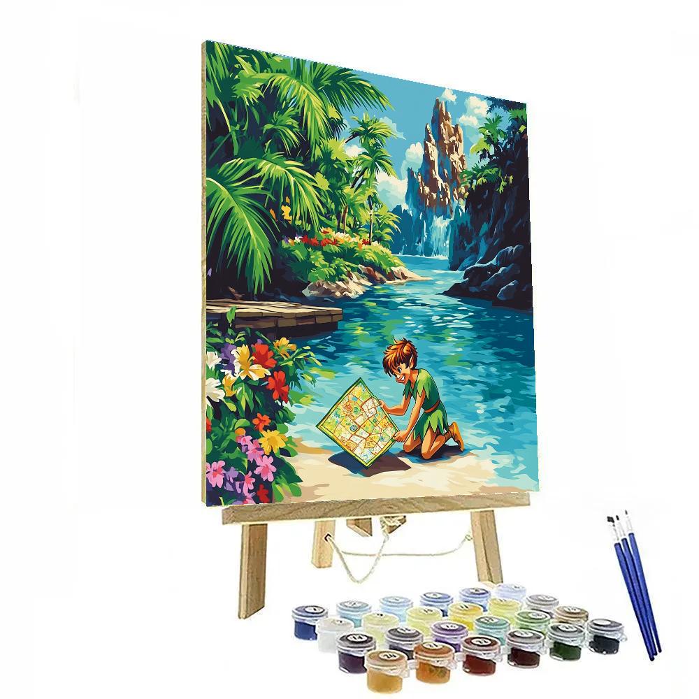 Peter Pan Neverland Lagoon Treasure Map DIY paint by numbers