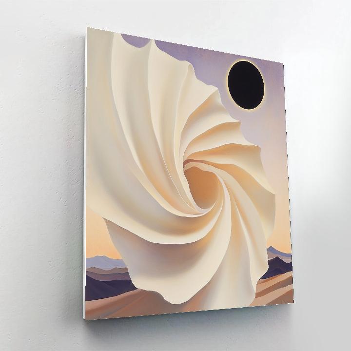 Georgia O Keeffe Inspired Desert Flowers And Eclipse paint by color