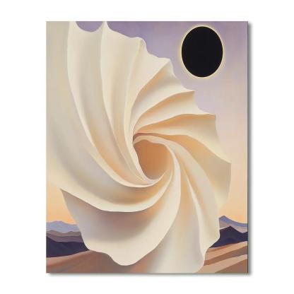 Georgia O Keeffe Inspired Desert Flowers And Eclipse paint by color