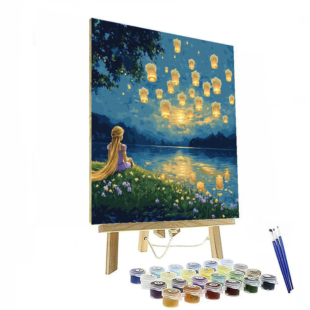 Rapunzel Lantern Lake Daydream paint by numbers