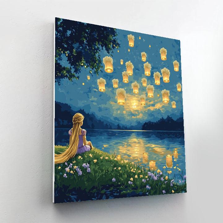 Rapunzel Lantern Lake Daydream paint by numbers