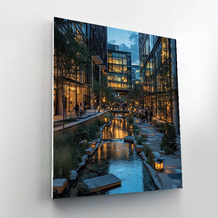 Cheonggyecheon Stream Night Walk Seoul South Korea paint by number