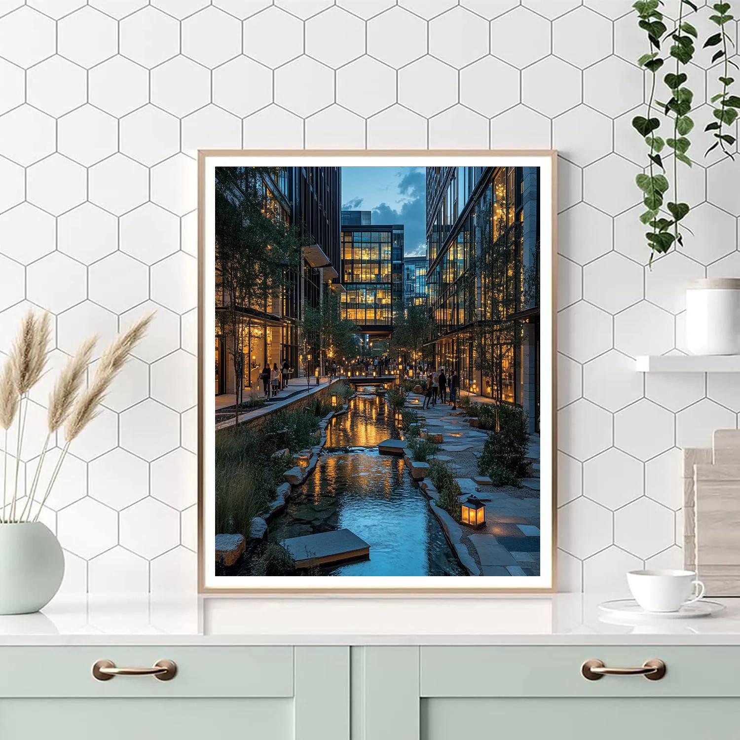 Cheonggyecheon Stream Night Walk Seoul South Korea paint by number