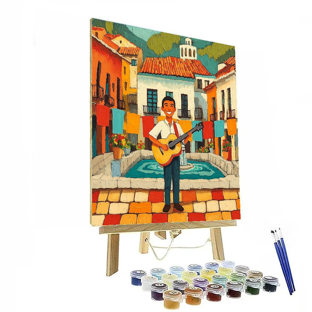 Miguel Rivera Colorful Music Plaza Day painting number kit