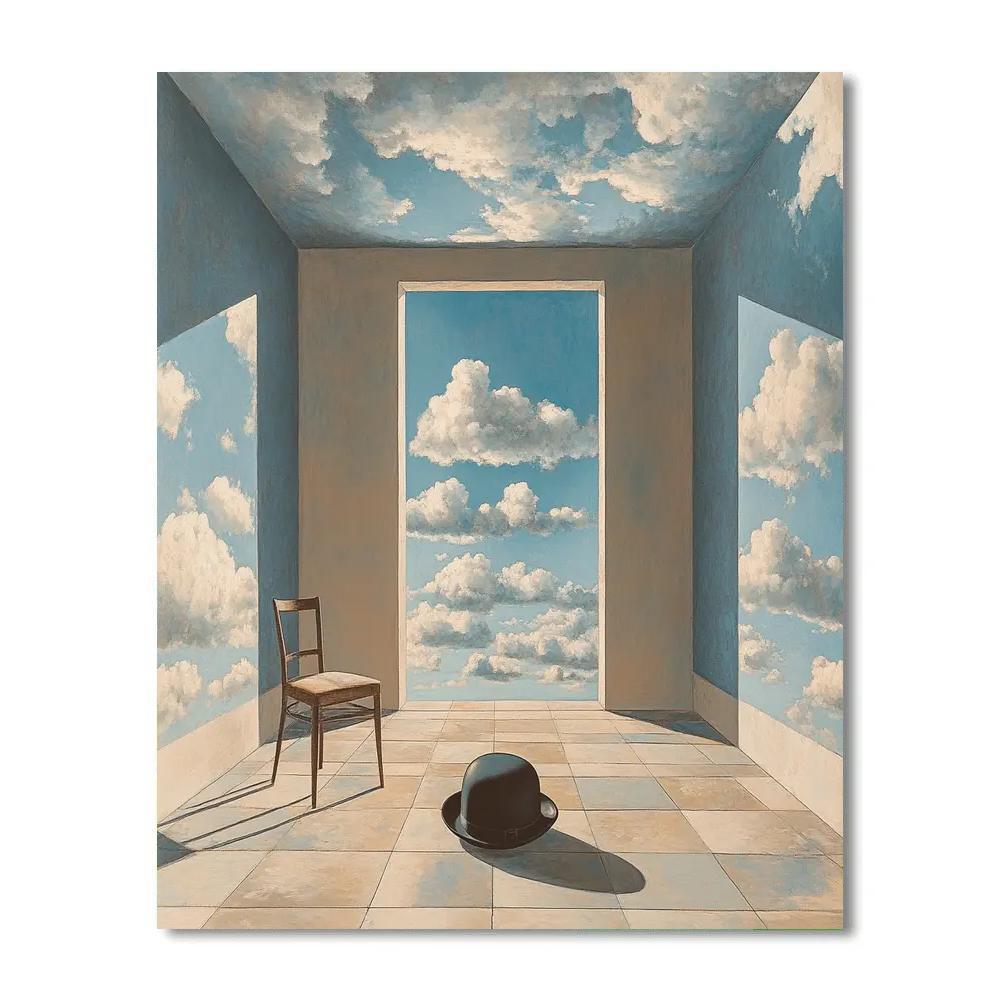 René Magritte Inspired Cloud Filled Room Painting by numbers kit
