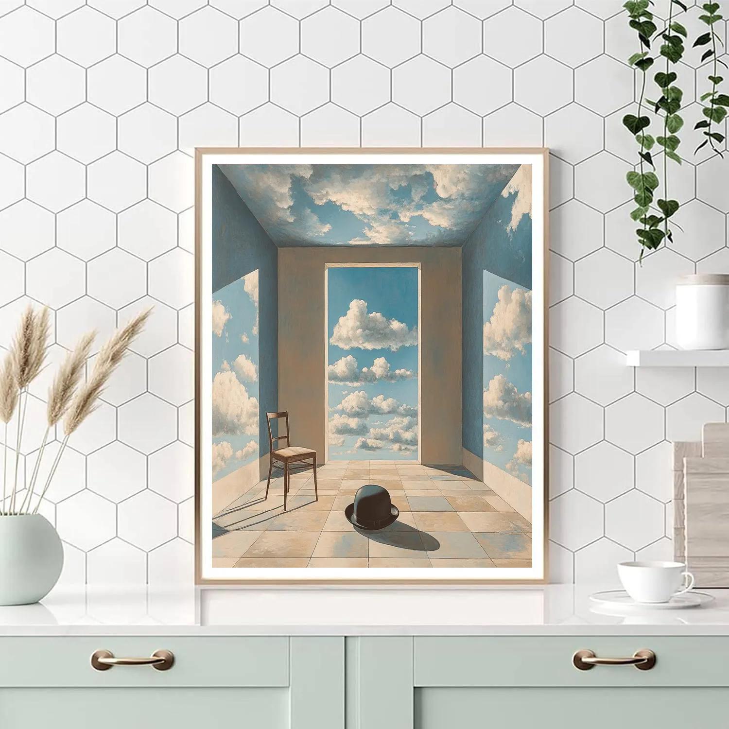 René Magritte Inspired Cloud Filled Room Painting by numbers kit