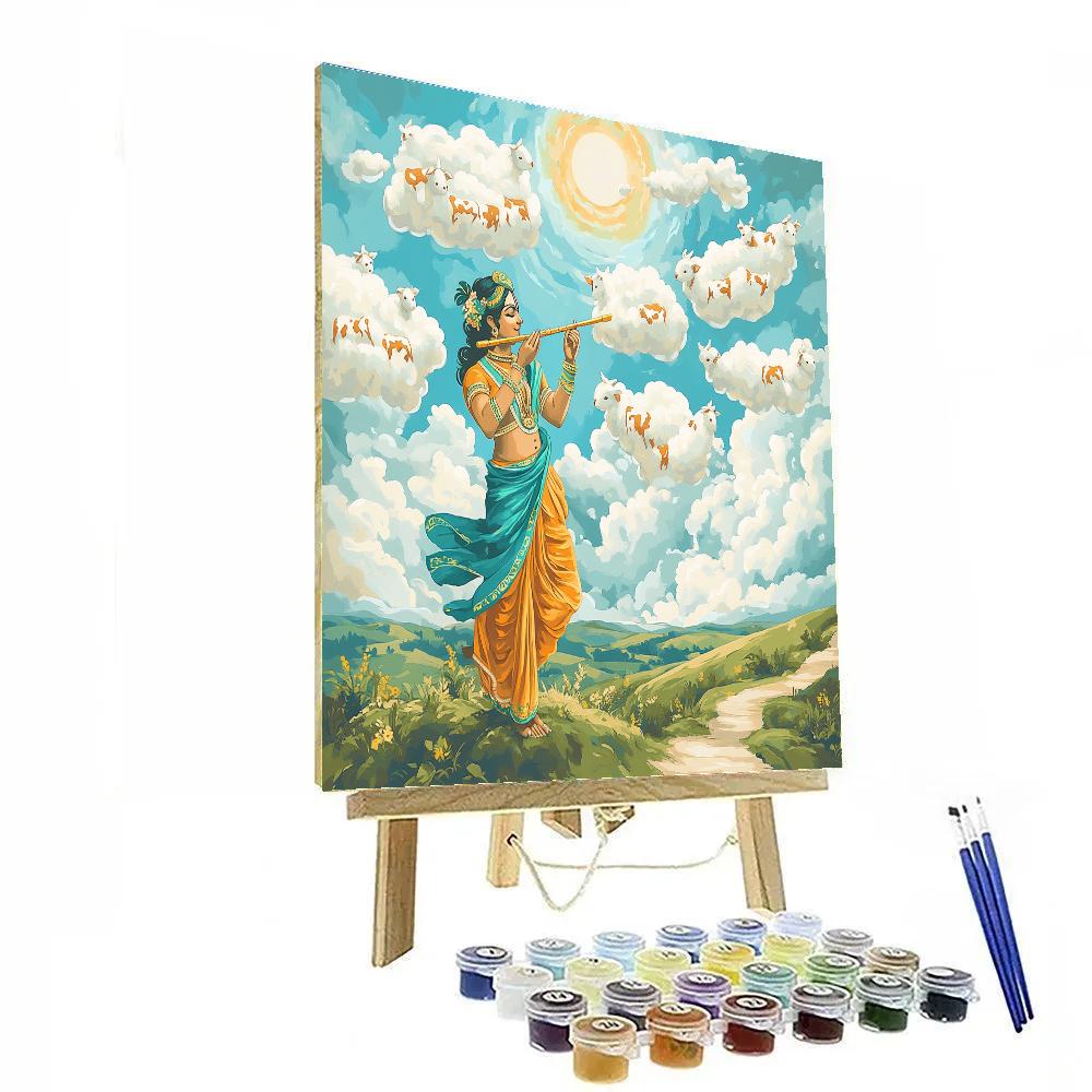 Krishna The Cloud Herding Flute Caller paint by number