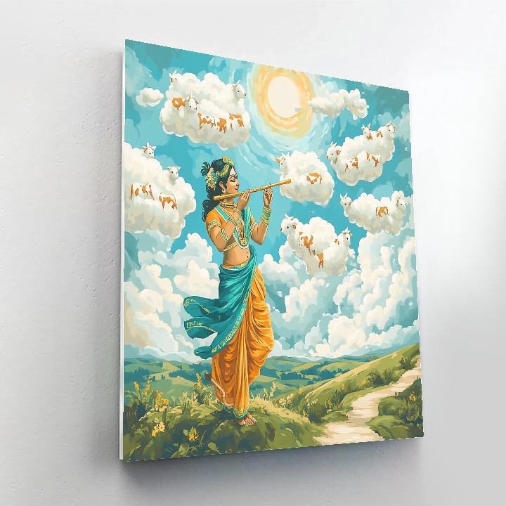 Krishna The Cloud Herding Flute Caller paint by number