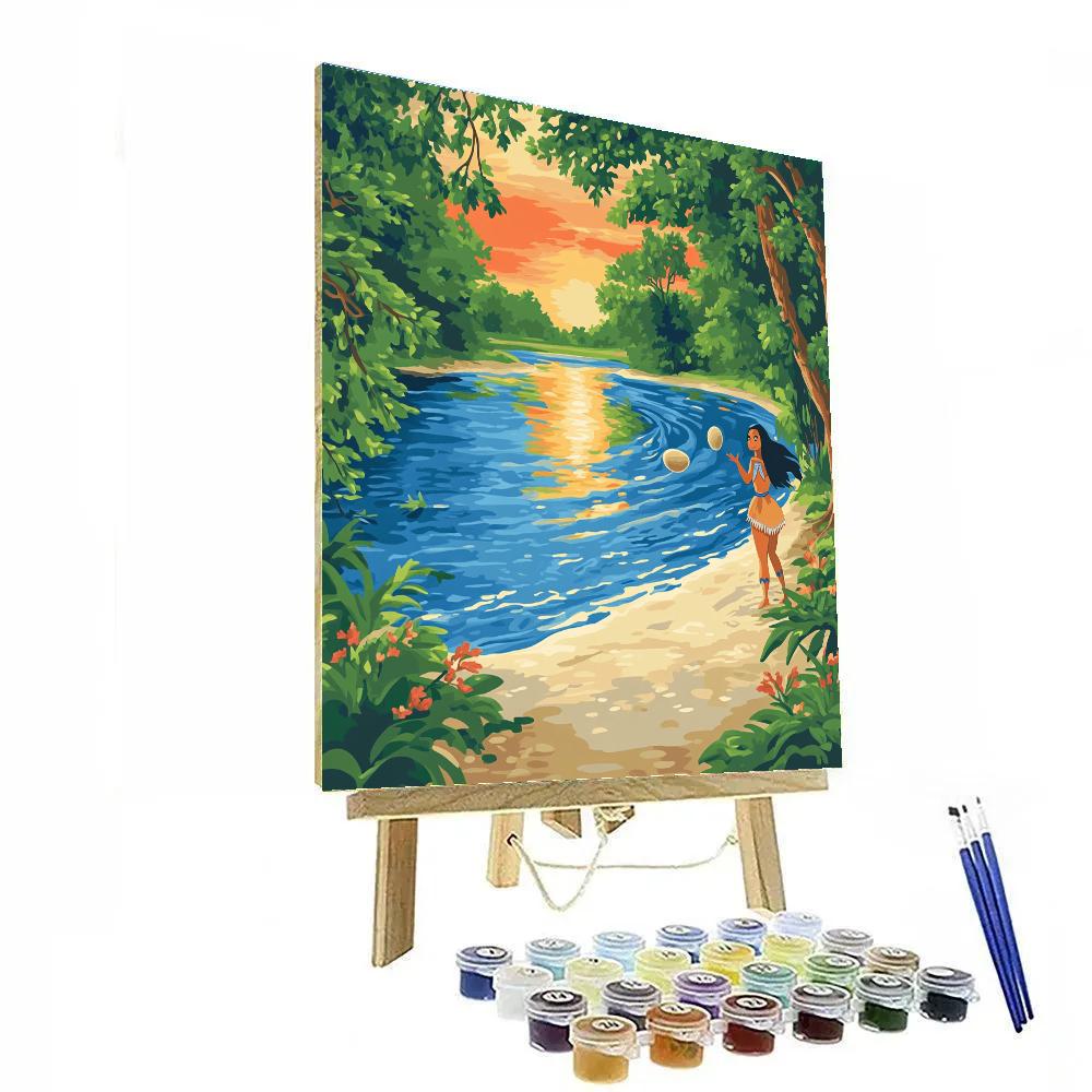 Pocahontas River Stone Skipping Challenge Number painting