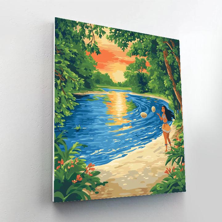 Pocahontas River Stone Skipping Challenge Number painting