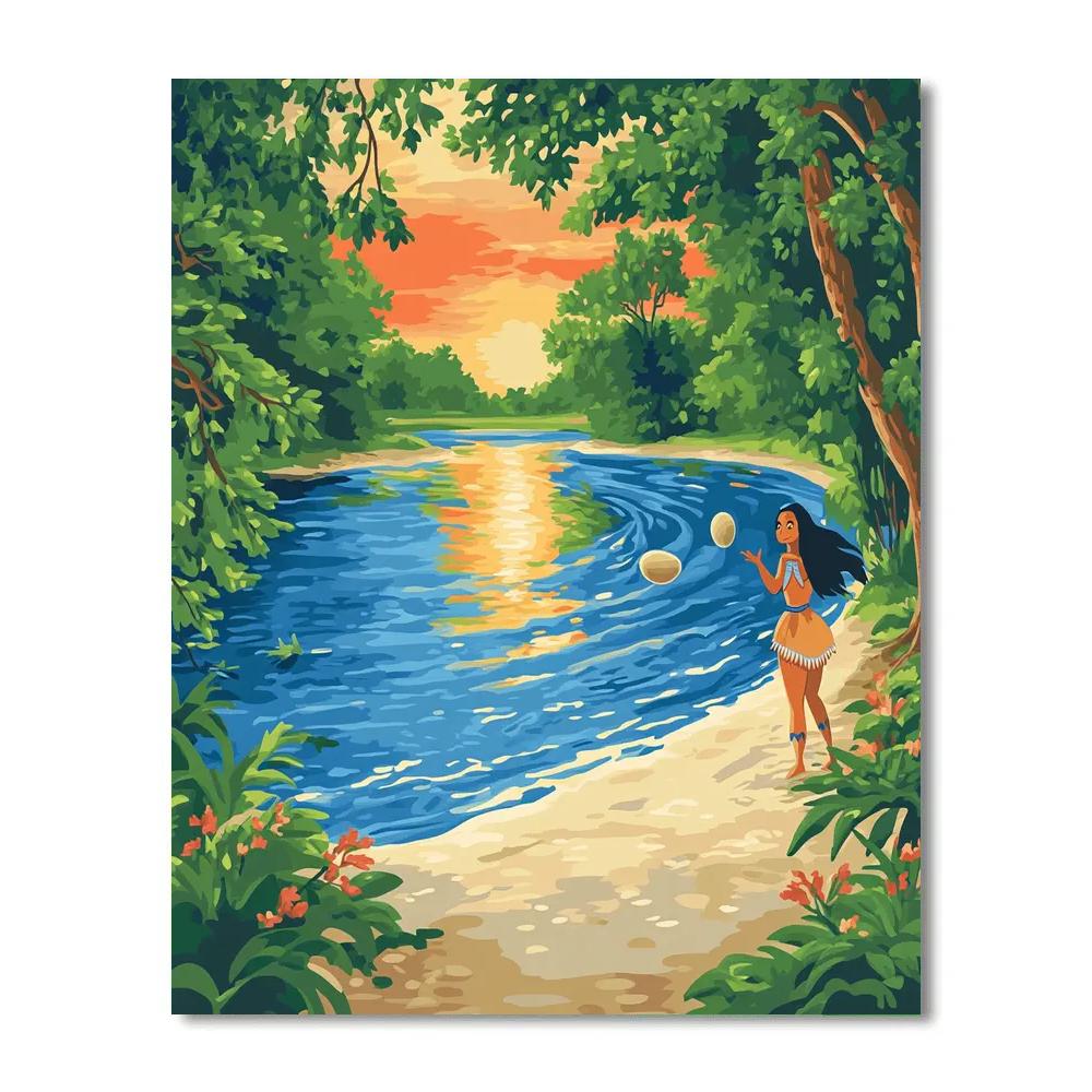 Pocahontas River Stone Skipping Challenge Number painting
