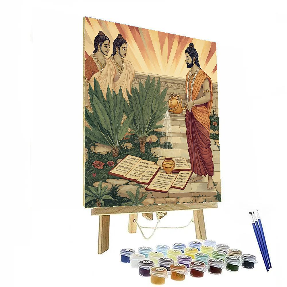Scripture Garden With Brahma In Bloom Number painting