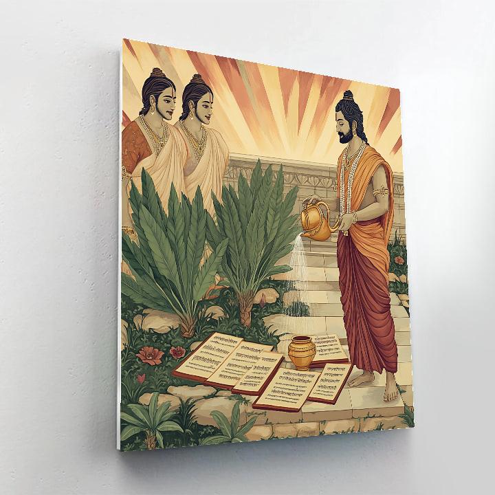 Scripture Garden With Brahma In Bloom Number painting