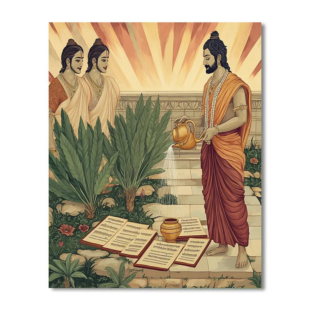 Scripture Garden With Brahma In Bloom Number painting
