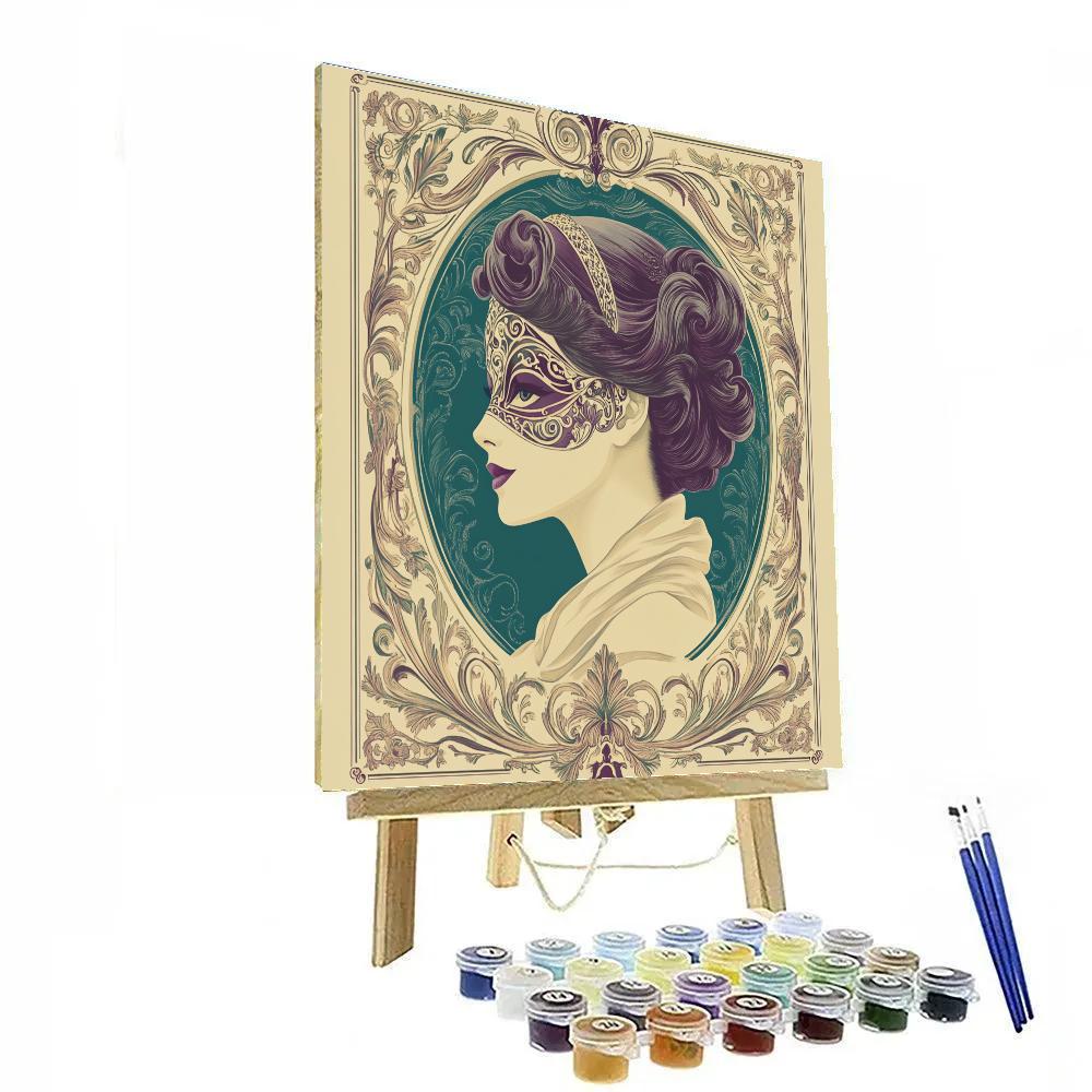 Alphonse Mucha Inspired Masquerade Night Painting by numbers kit