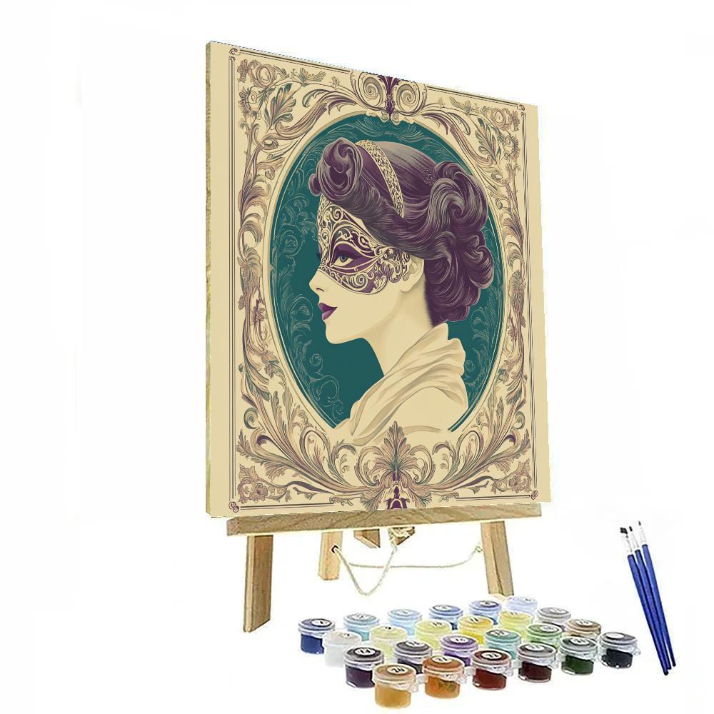 Alphonse Mucha Inspired Masquerade Night Painting by numbers kit