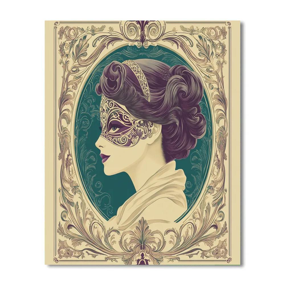 Alphonse Mucha Inspired Masquerade Night Painting by numbers kit
