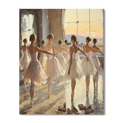 Edgar Degas Inspired Ballet Rehearsal At Sunrise DIY paint by numbers