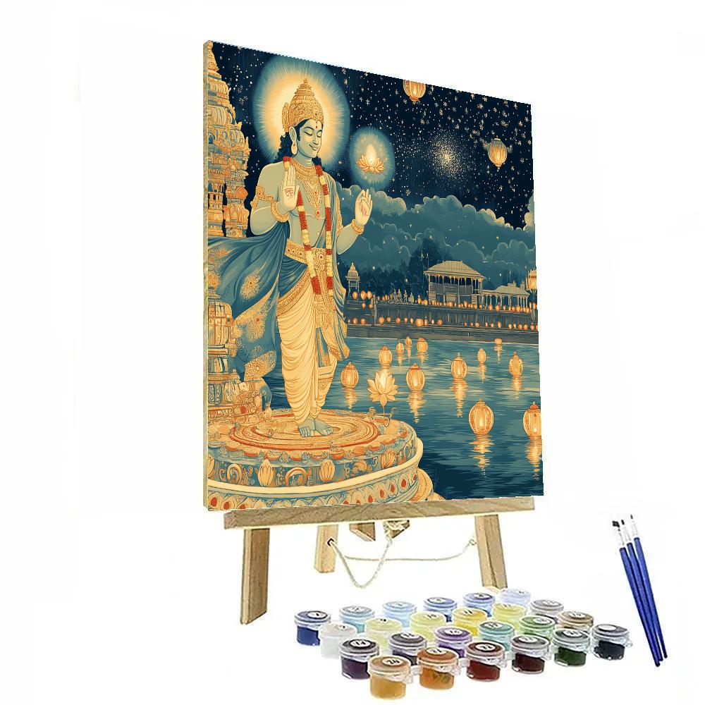 River Aarti Under Brahma Skies paint by numbers