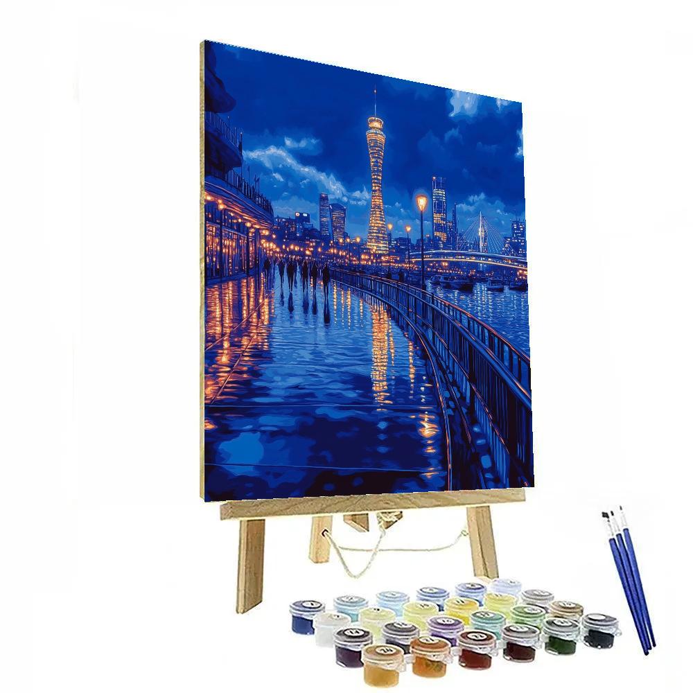 Marina Bay Sands Boardwalk Night Singapore paint by numbers