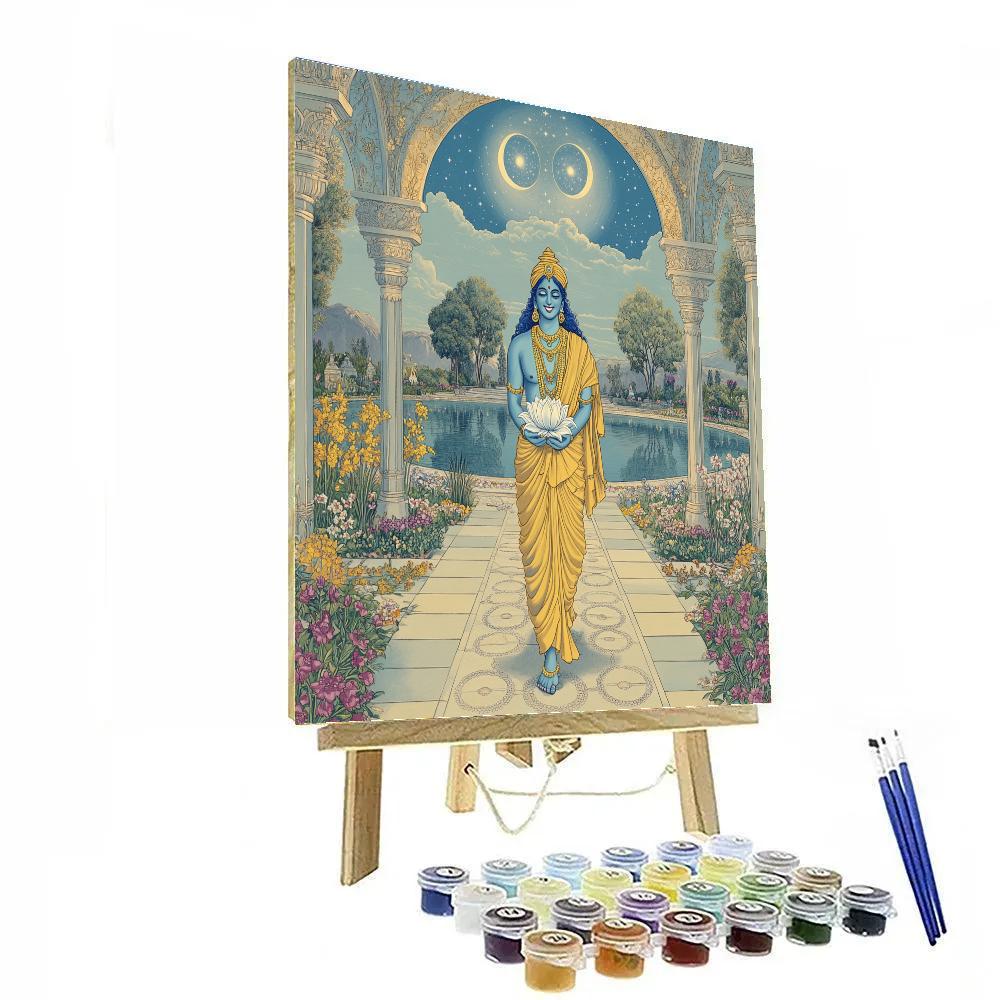 Vaikuntha Garden Under Twin Moons Number painting