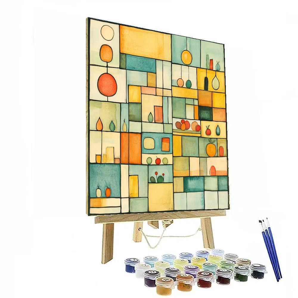 Paul Klee Inspired Market Map Pattern paint by color