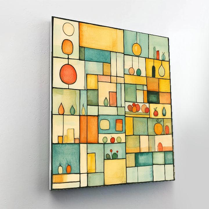 Paul Klee Inspired Market Map Pattern paint by color