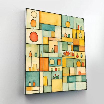 Paul Klee Inspired Market Map Pattern paint by color