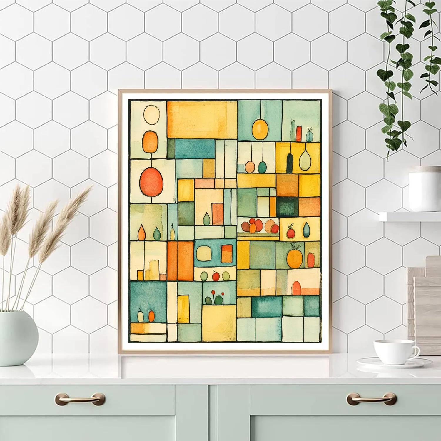 Paul Klee Inspired Market Map Pattern paint by color