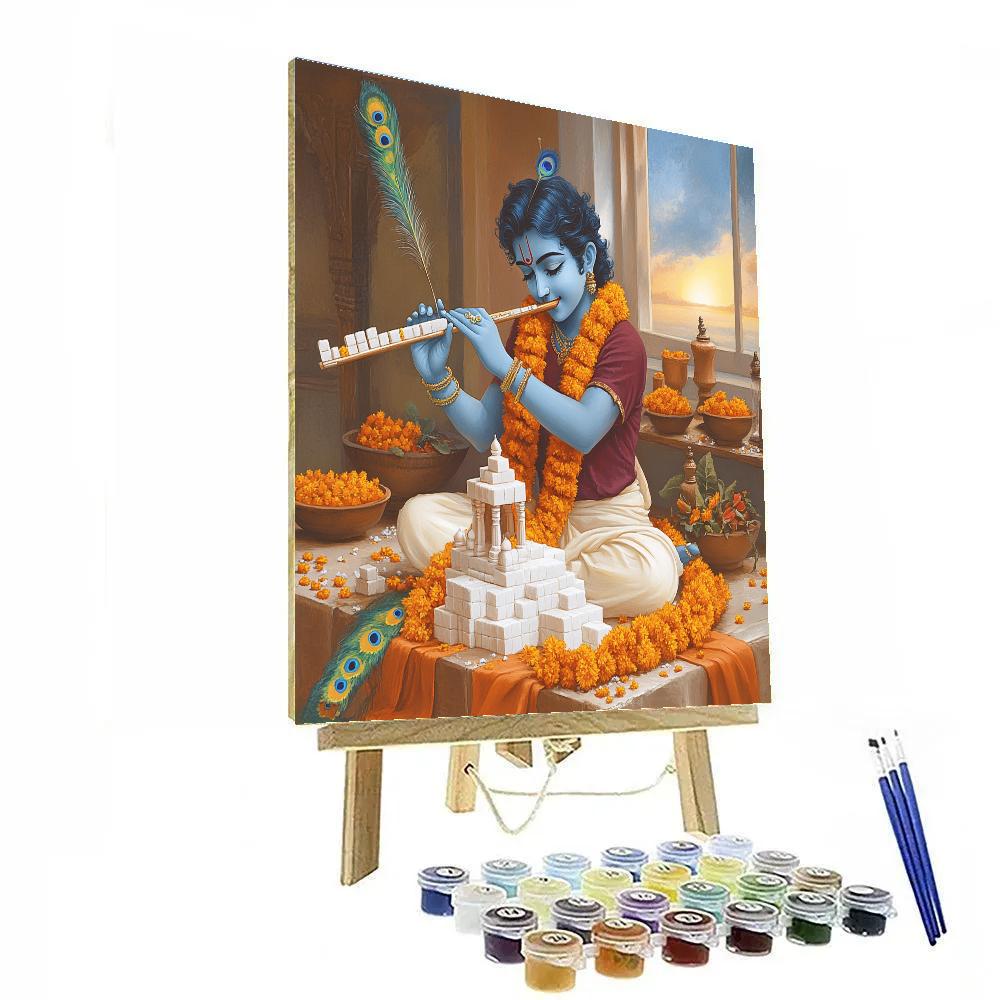 Krishna The Miniature Temple Architect paint by color