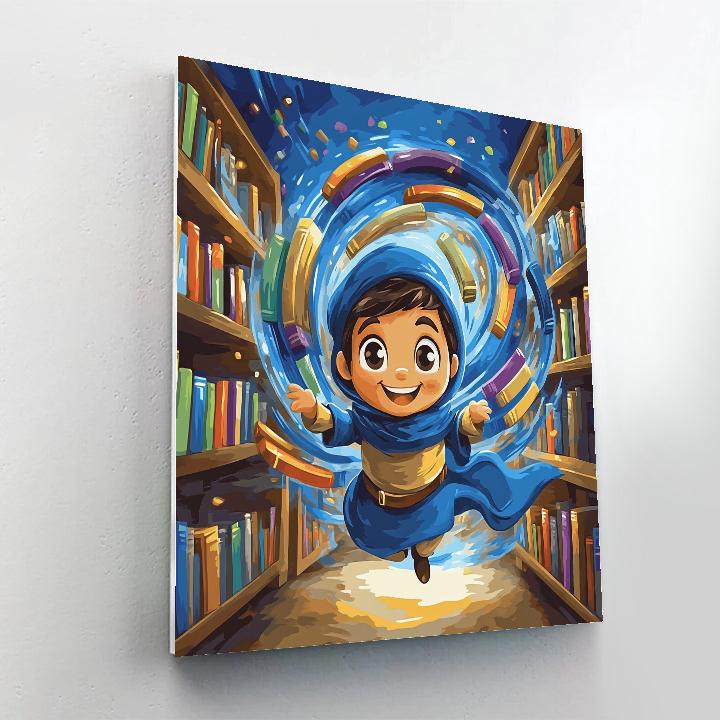 Genie Magical Library Book Swirl Paint by numbers art