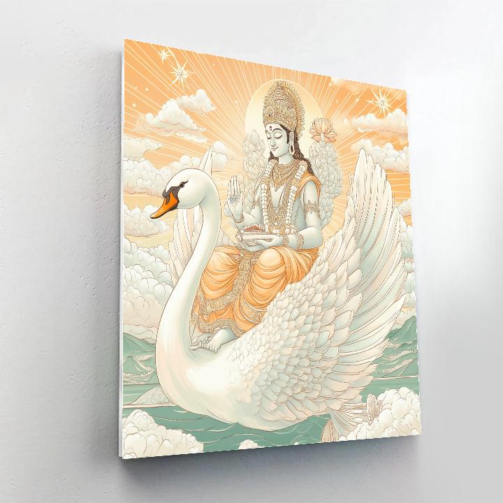 Celestial Swan Bearing Brahma Painting by numbers kit