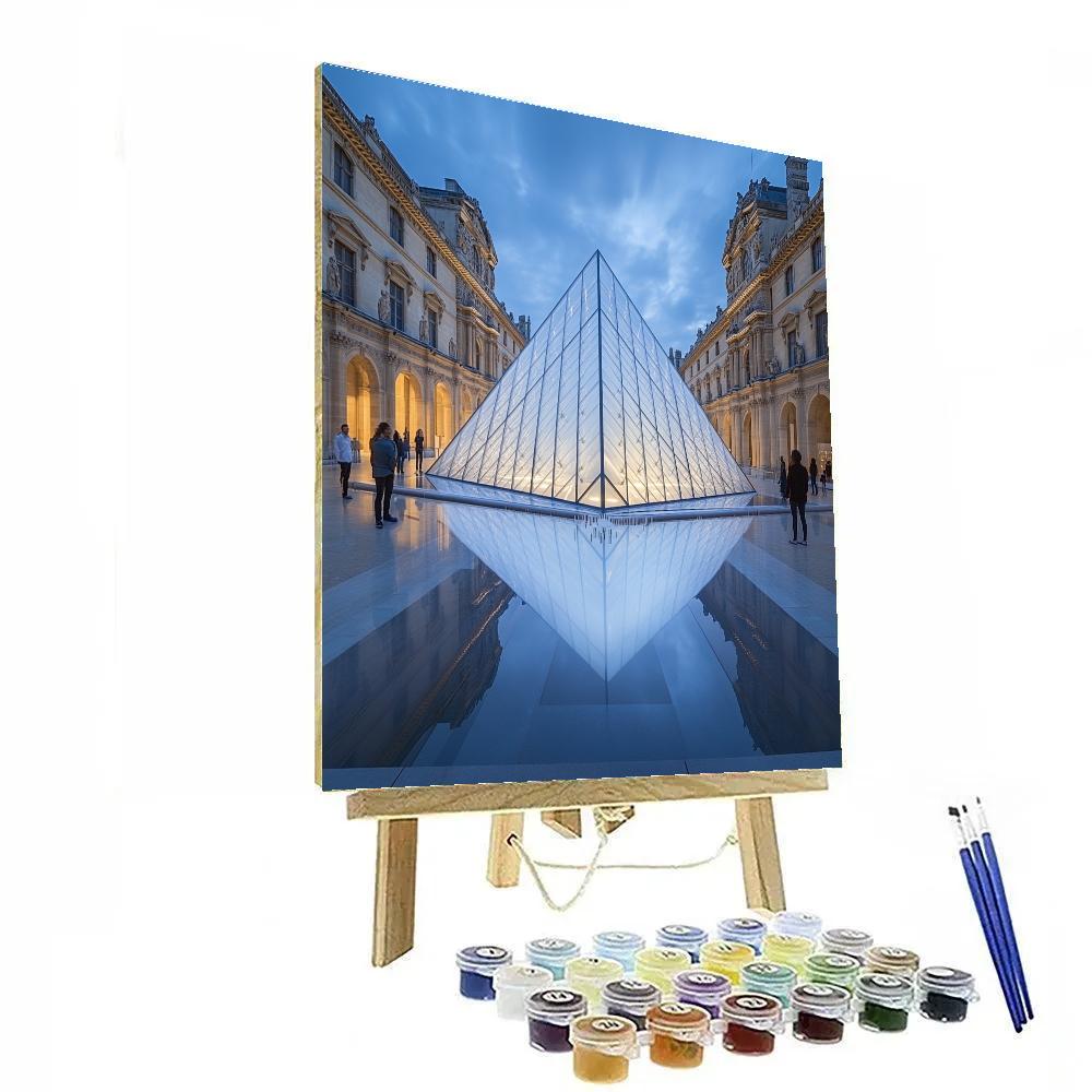 The Louvre Pyramid Courtyard Paris France painting number kit