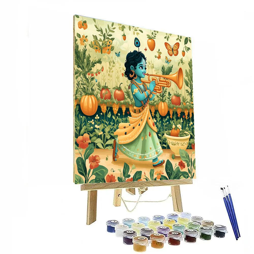 Krishna As The Garden Of Musical Vegetables paint by color
