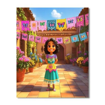 Mirabel Madrigal Rainbow Courtyard Party Paint by numbers kits