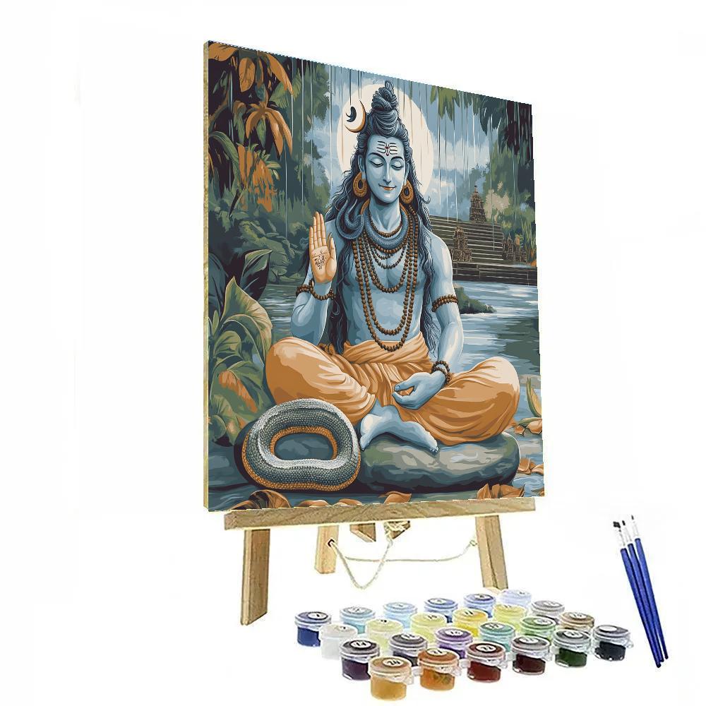 Monsoon Riverbank Hymn Of Shiva DIY paint by numbers