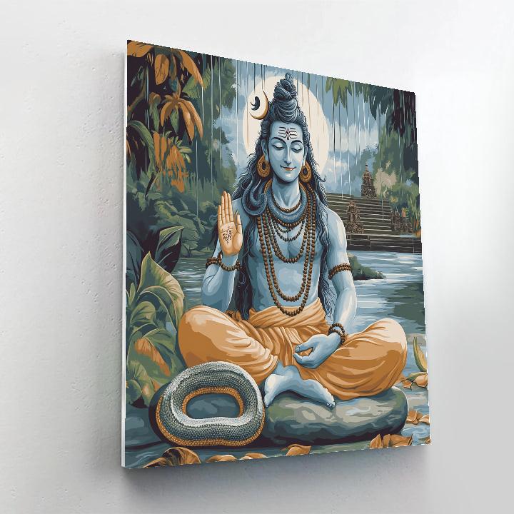 Monsoon Riverbank Hymn Of Shiva DIY paint by numbers