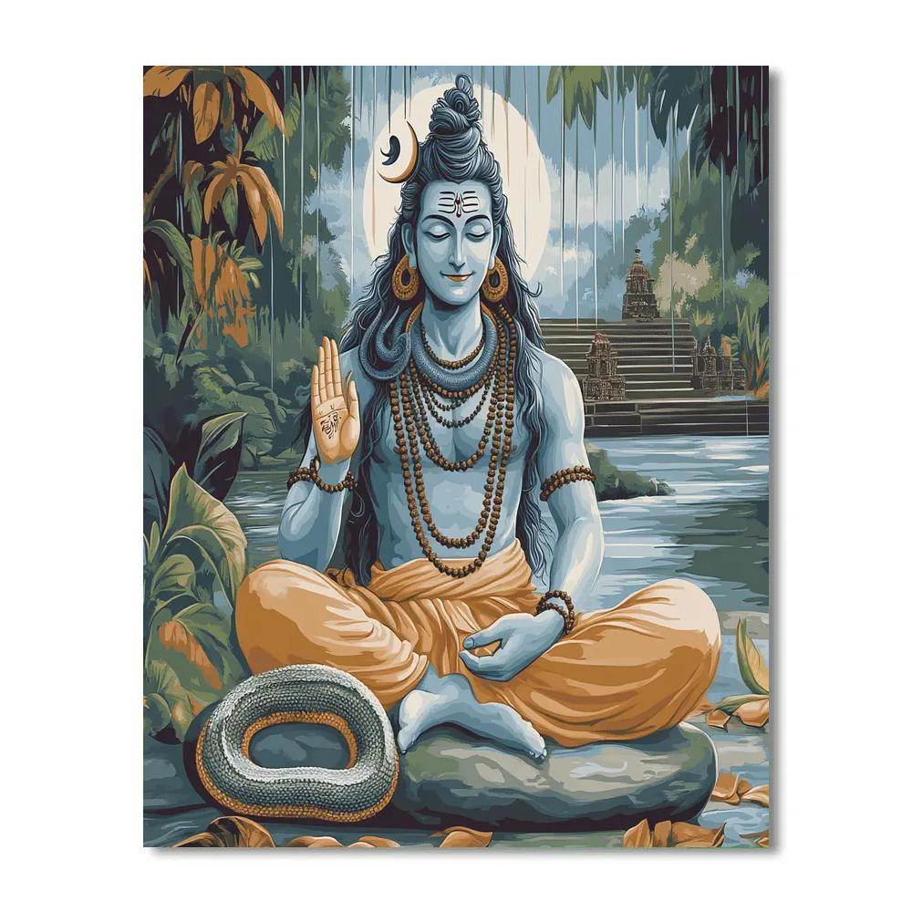 Monsoon Riverbank Hymn Of Shiva DIY paint by numbers