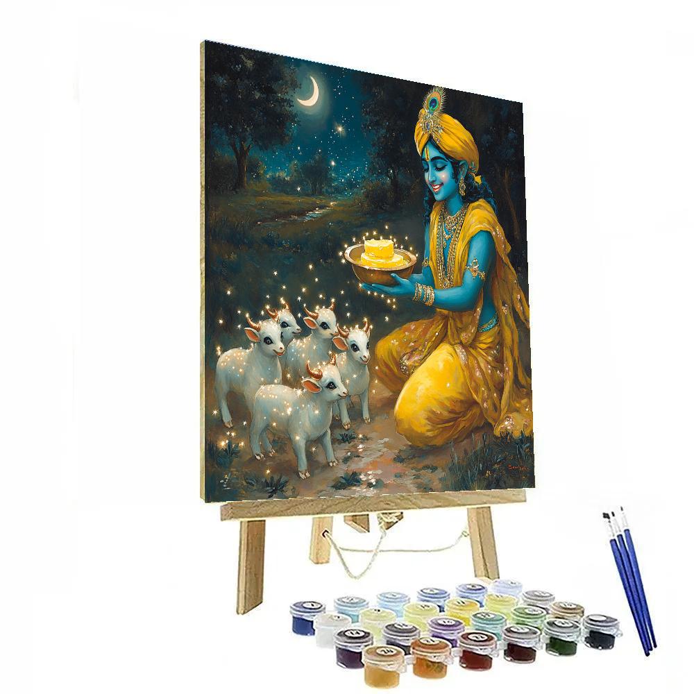 Krishna Serving Butter To The Star Calves Paint by numbers kits