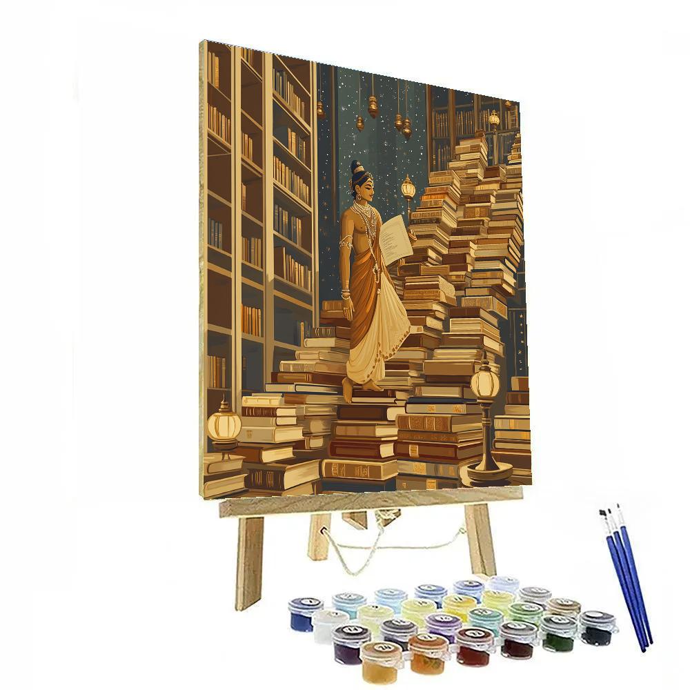 Brahma Library Stairway Painting by numbers kit