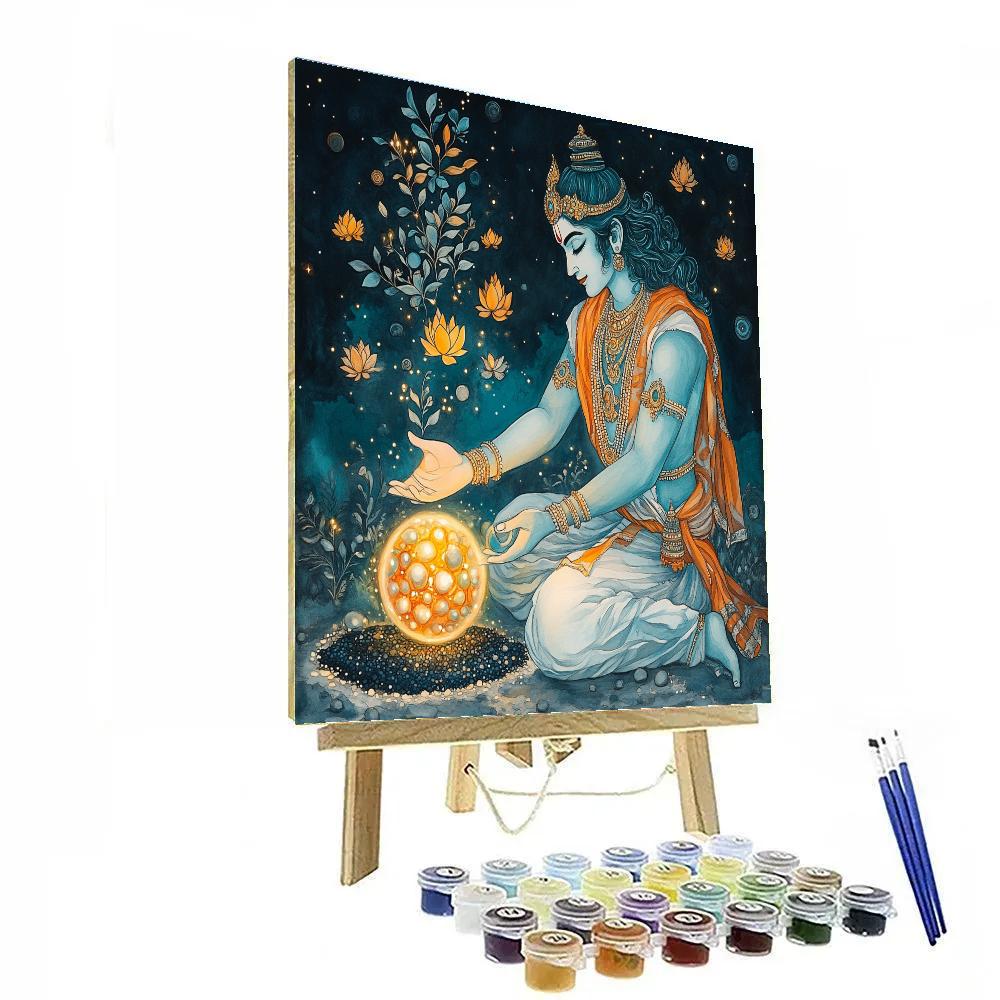 Vishnu Blessing A Seed Of A New Planet Painting by numbers kit