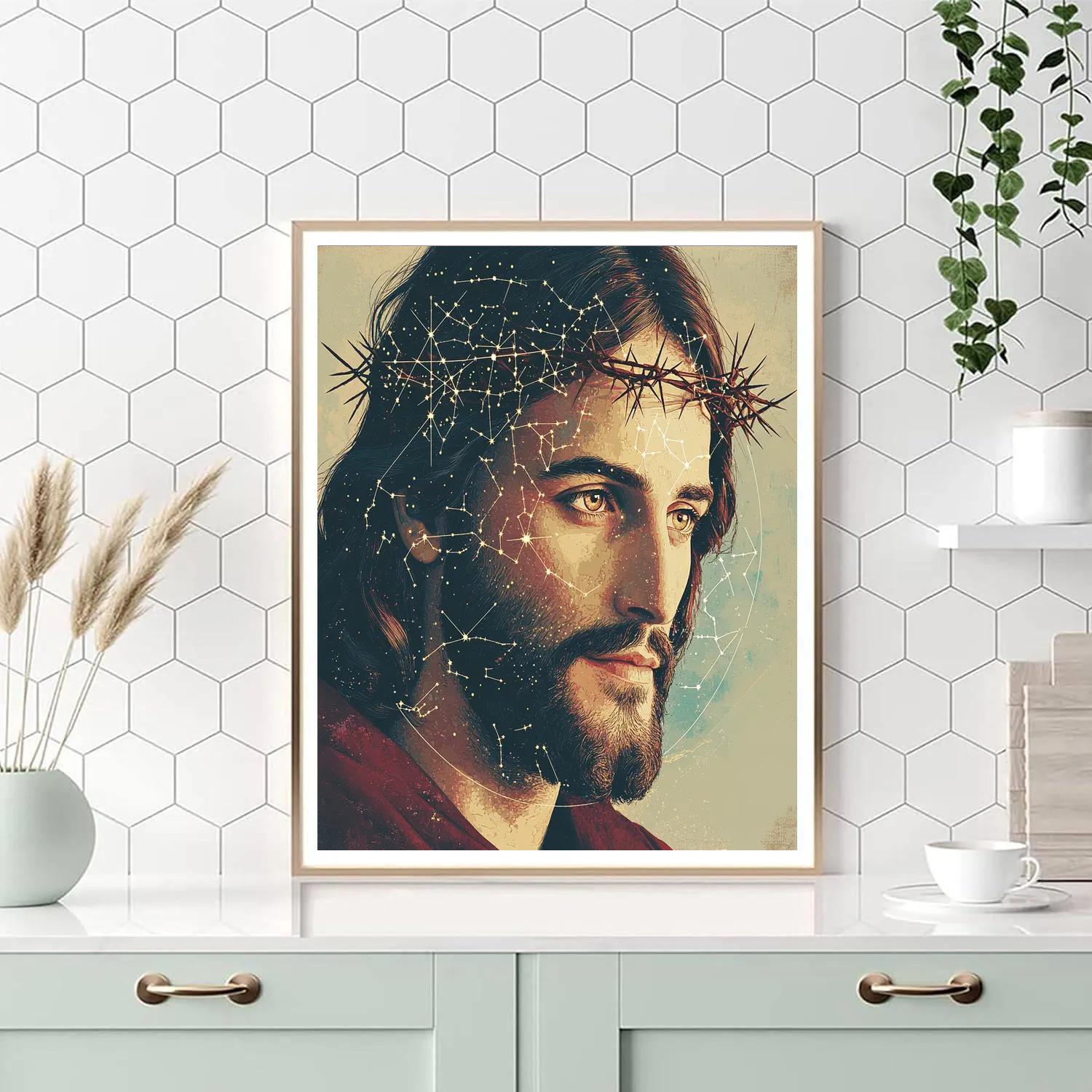 Jesus Crown Of Thorns As Star Map painting number kit