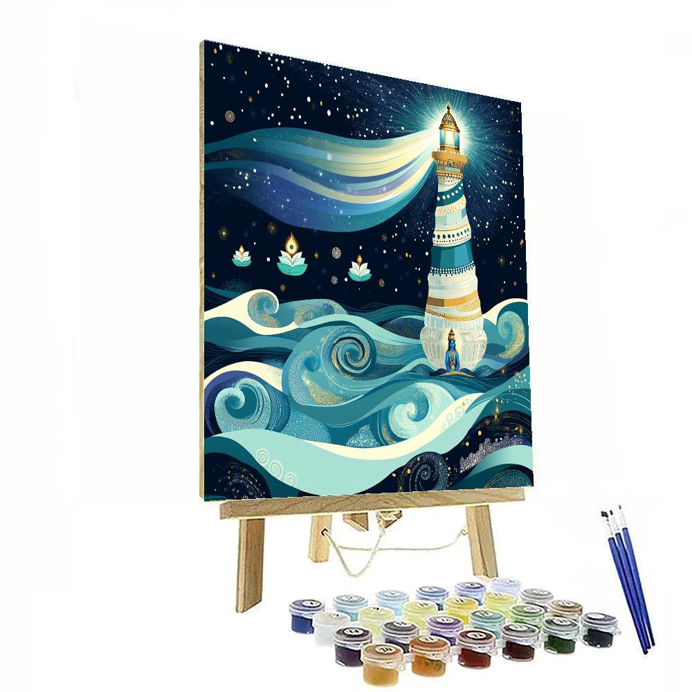 The Conch Lighthouse On The Cosmic Ocean painting number kit