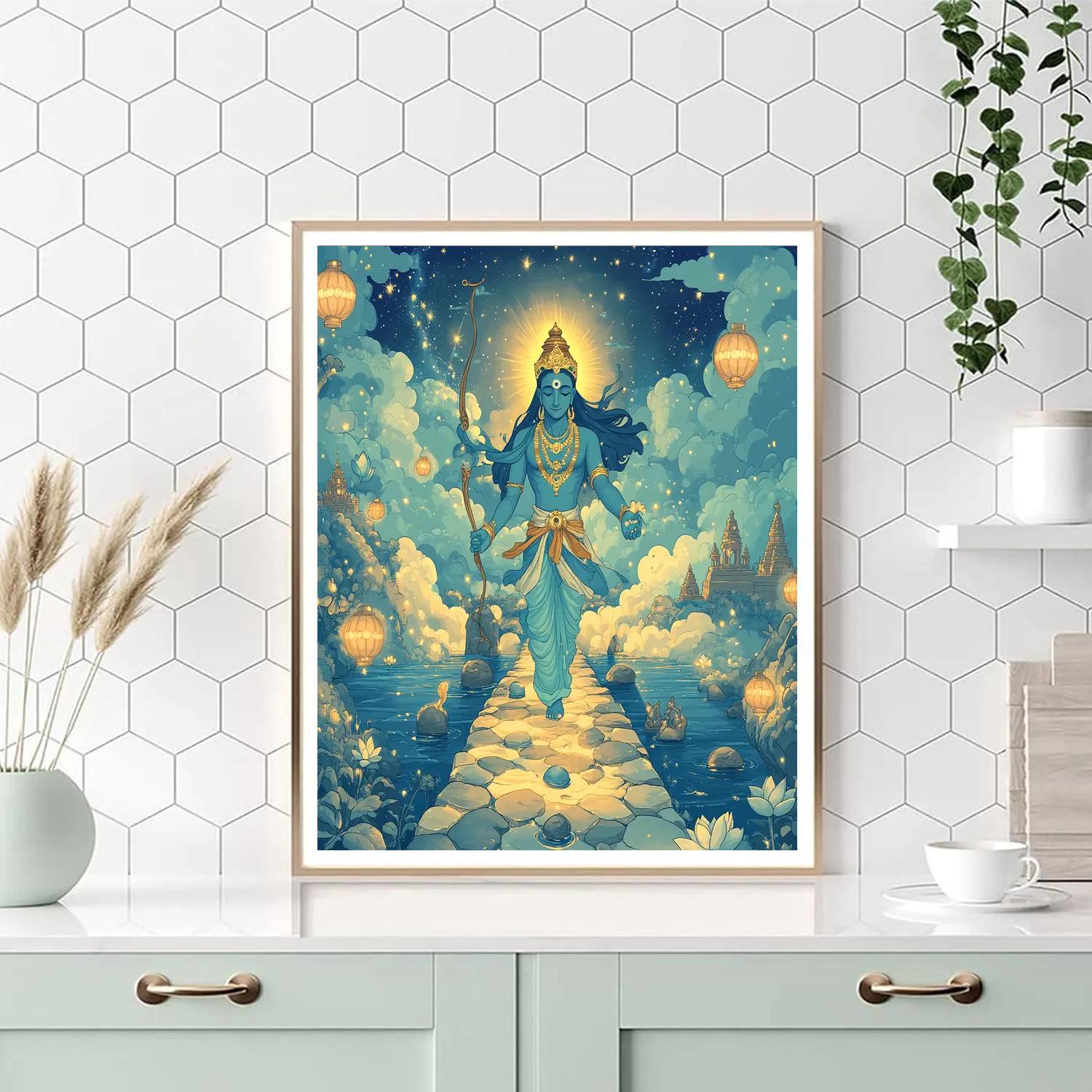 Celestial Bridge Rama Procession Paint by numbers art