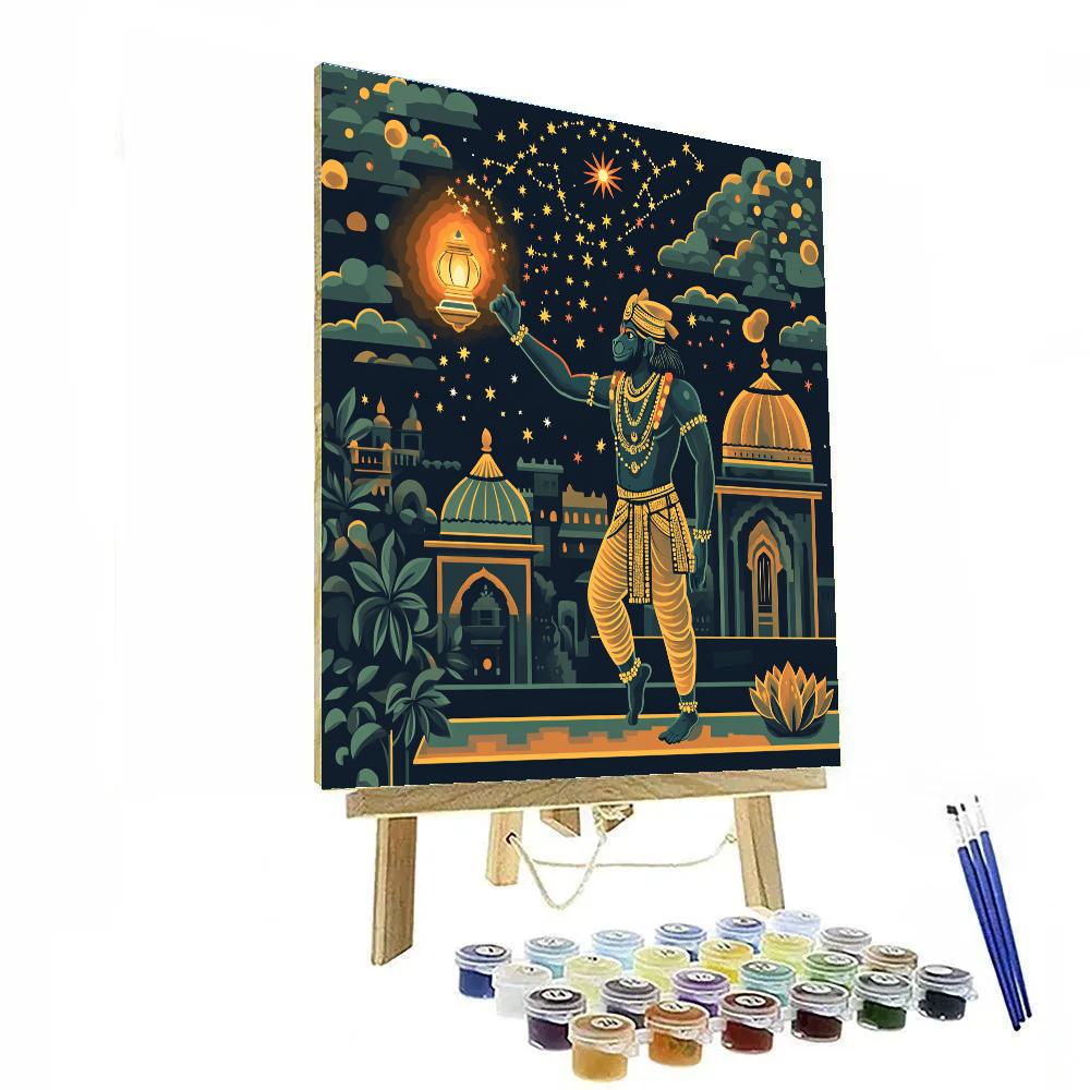 Hanuman With Lantern Constellations painting number kit