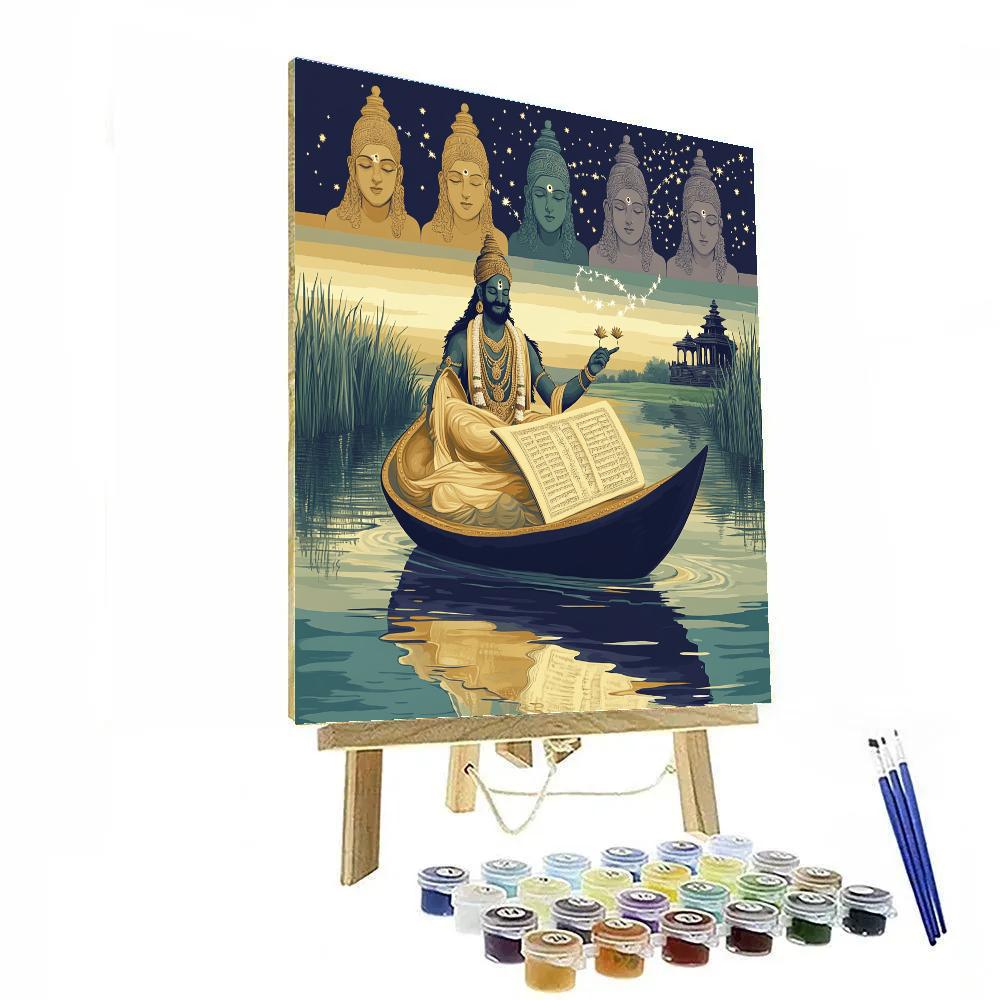 Brahma And The Cosmic Manuscript Boat Numbered painting kits