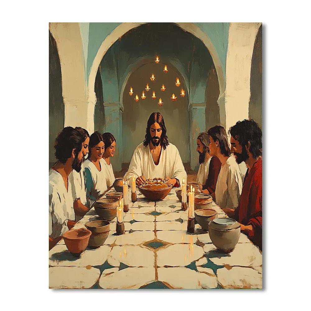 Jesus At The Table Of Shared Light Paint by numbers kits