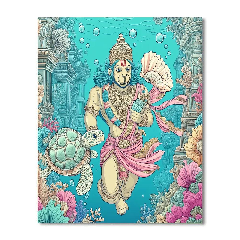 Coral Reef Hanuman Rescue Paint by numbers art